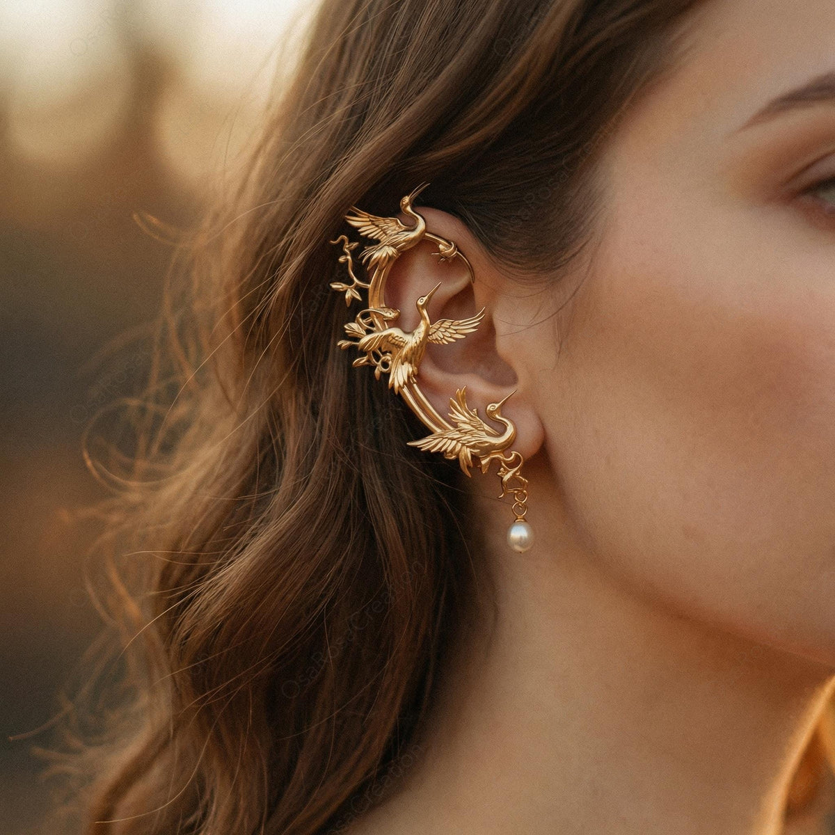 Crane Pearl Ear Cuff