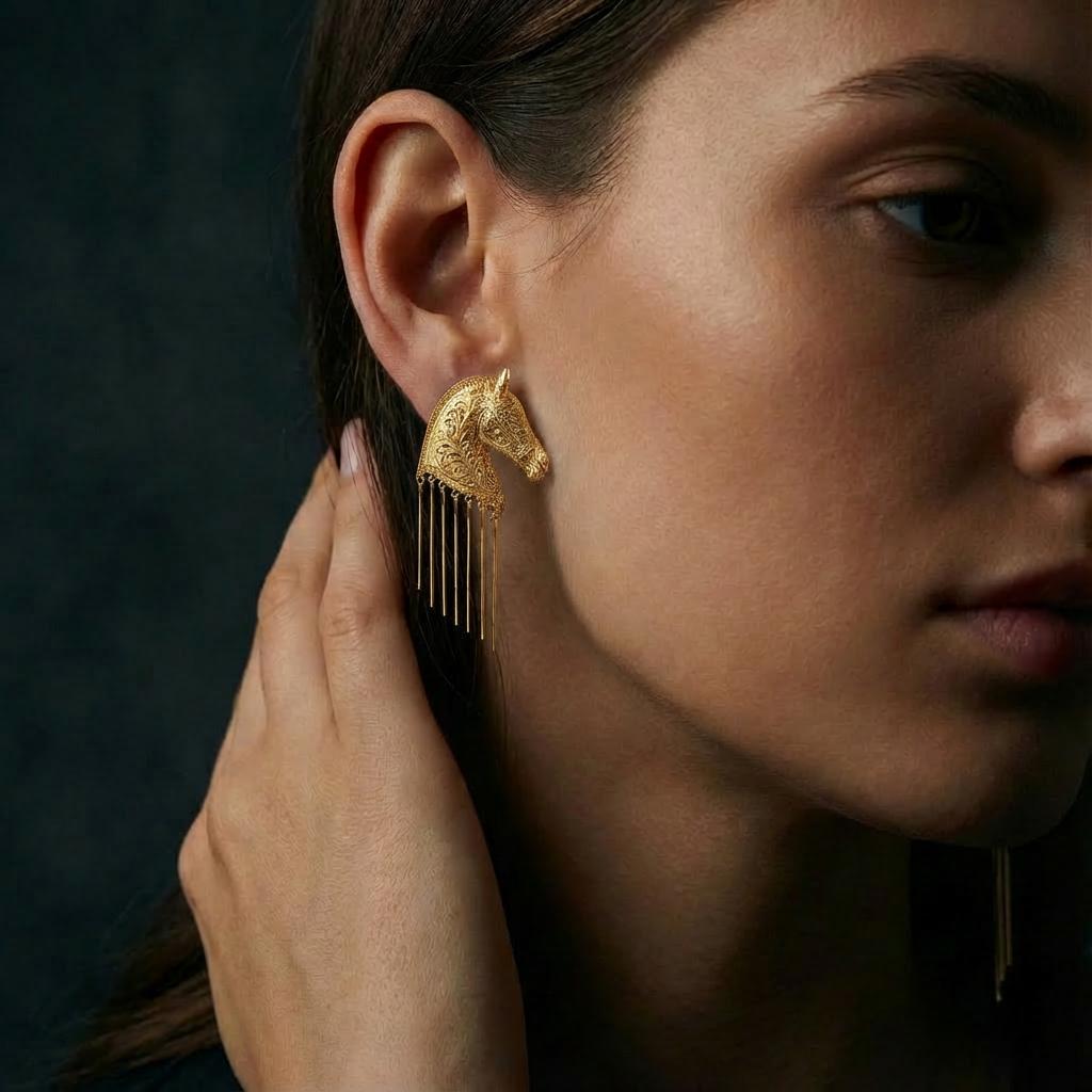 Pegasus Head Earrings