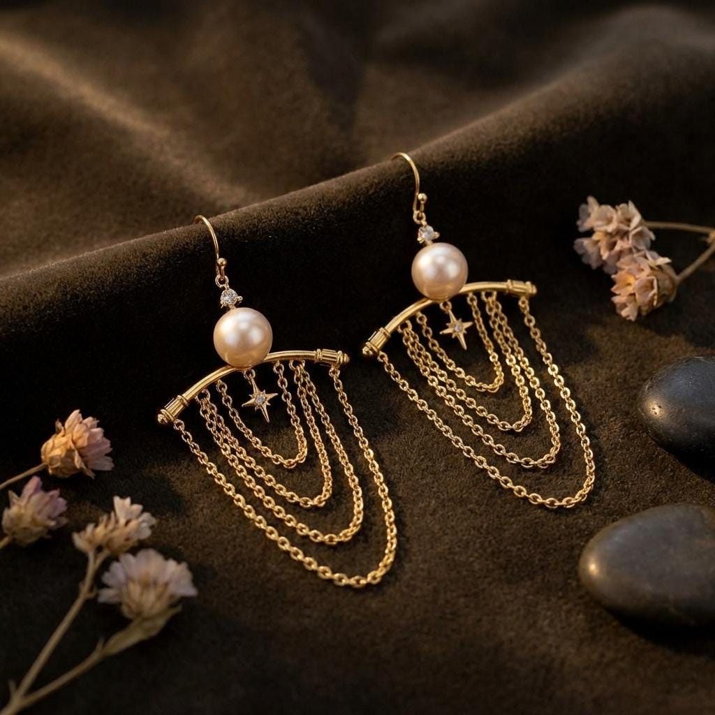 Celestial Pearl Star Earrings