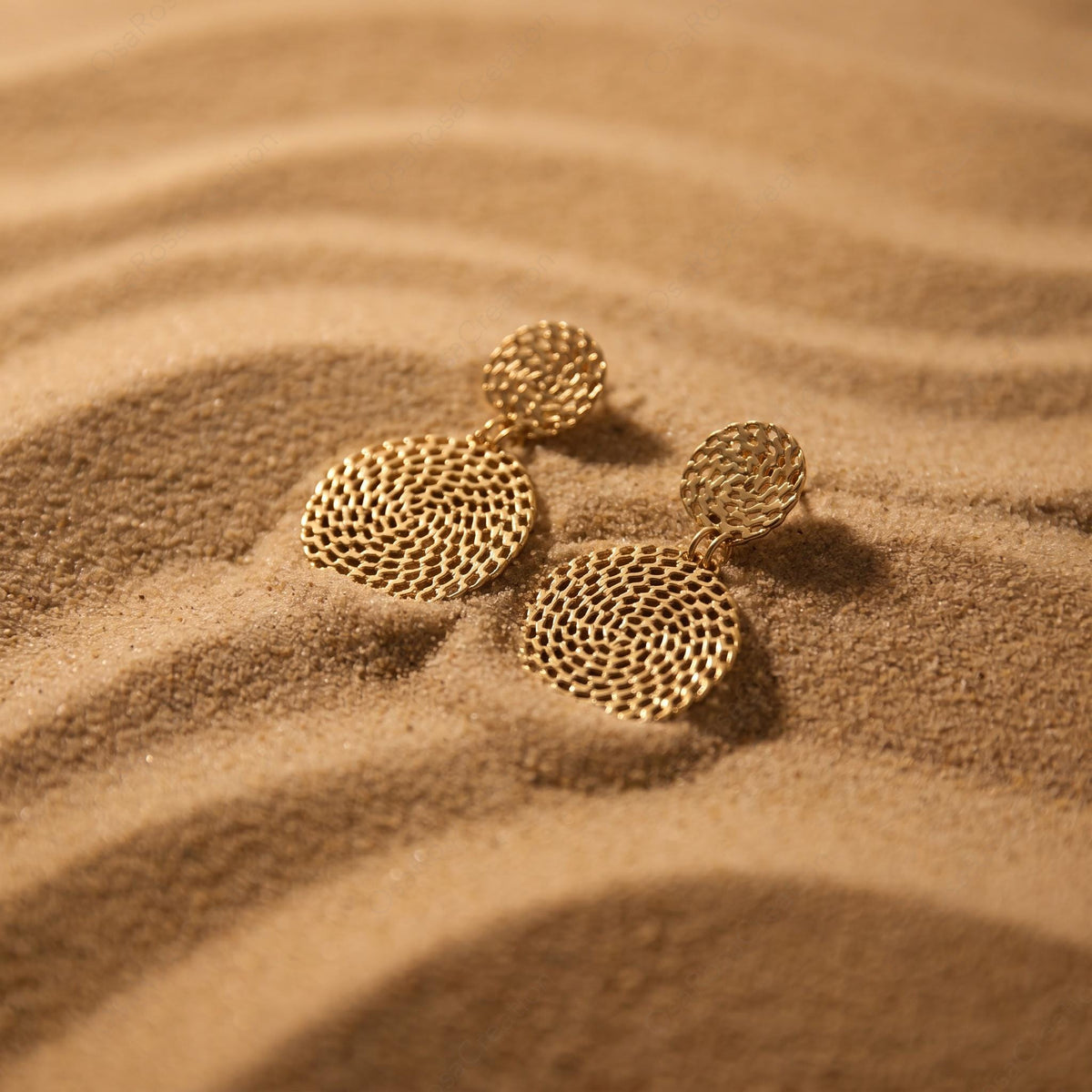 Woven Disc Earrings