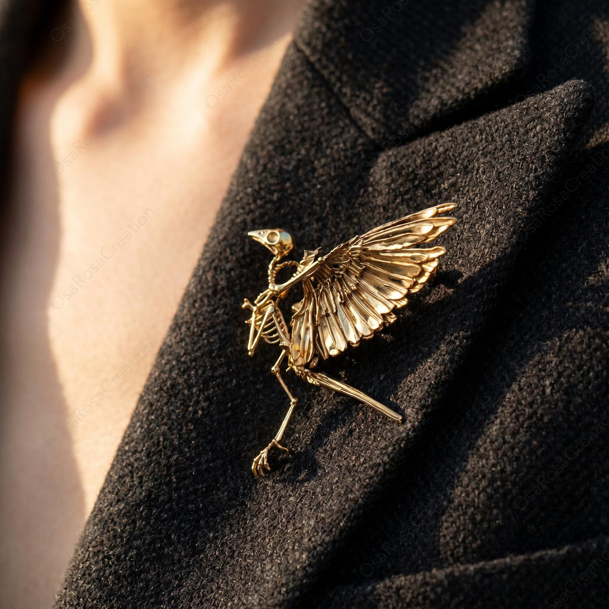 Bird Skeleton Brooch