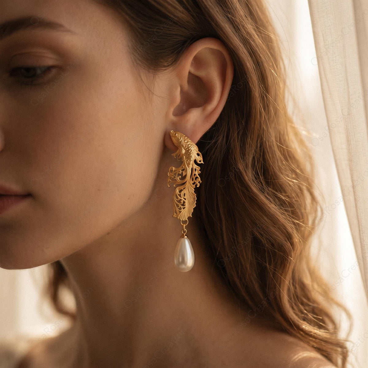 Pisces Pearl Earrings