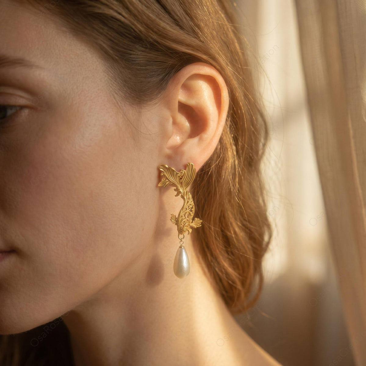 Pisces Pearl Earrings