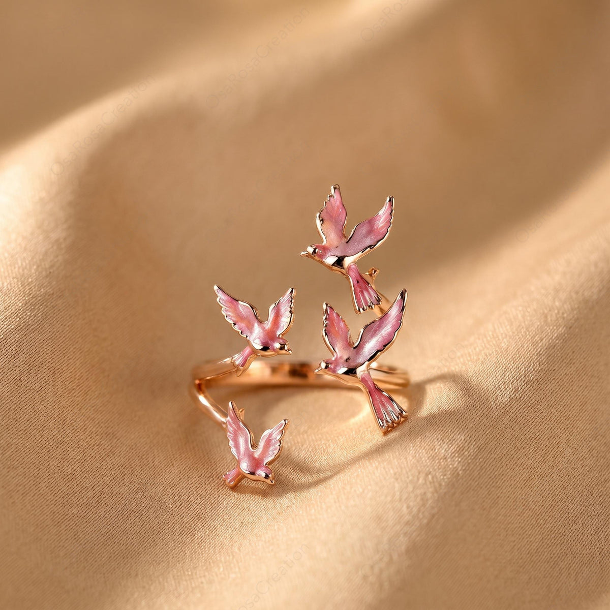 Anello Rondine Rosa
