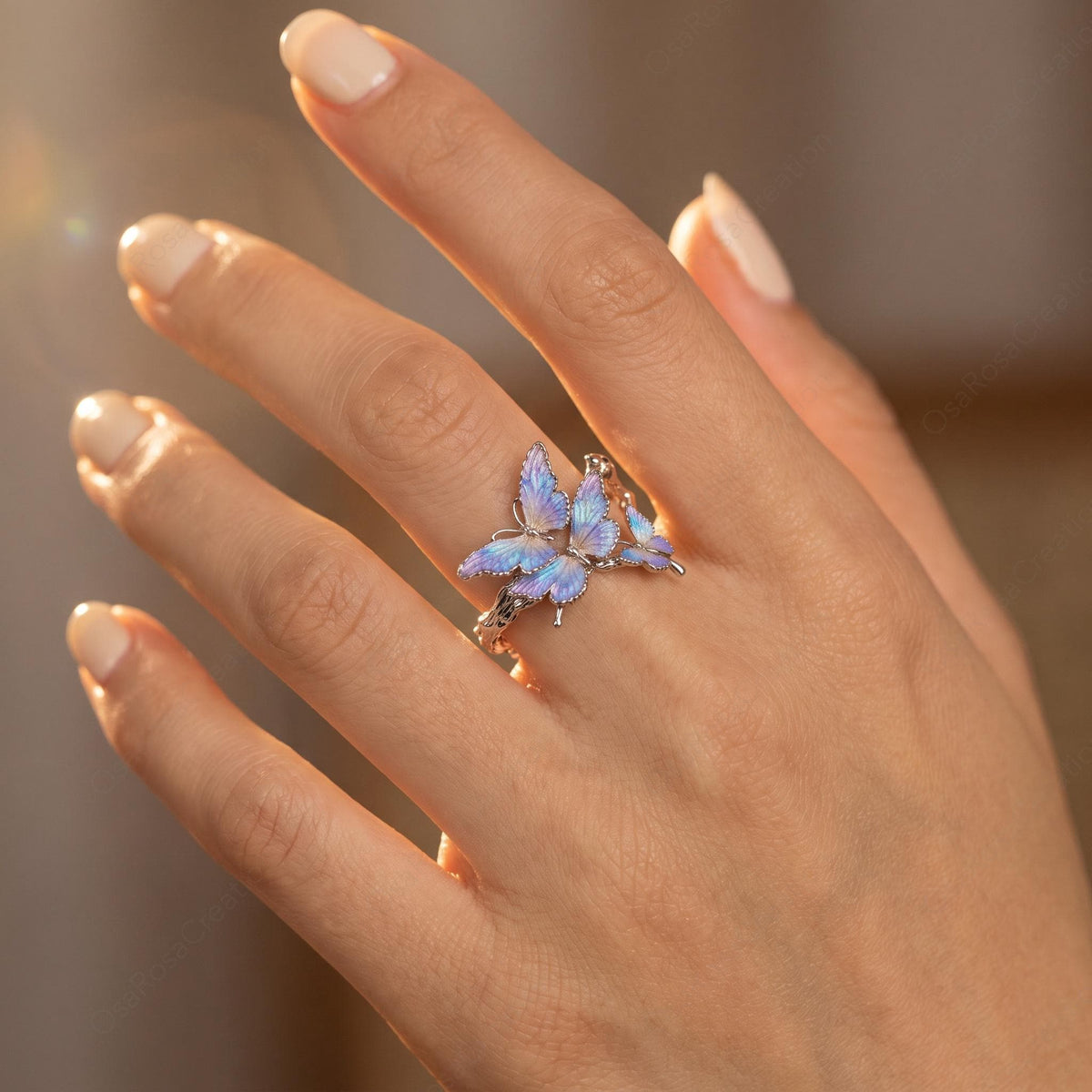 Enamel Butterfly Ring