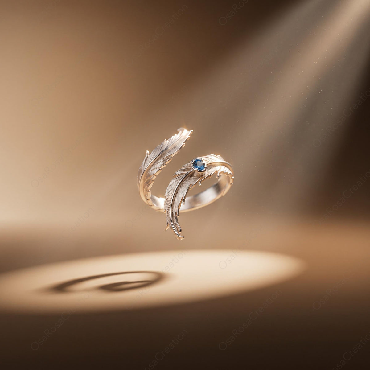 Blue Stone Feather Ring