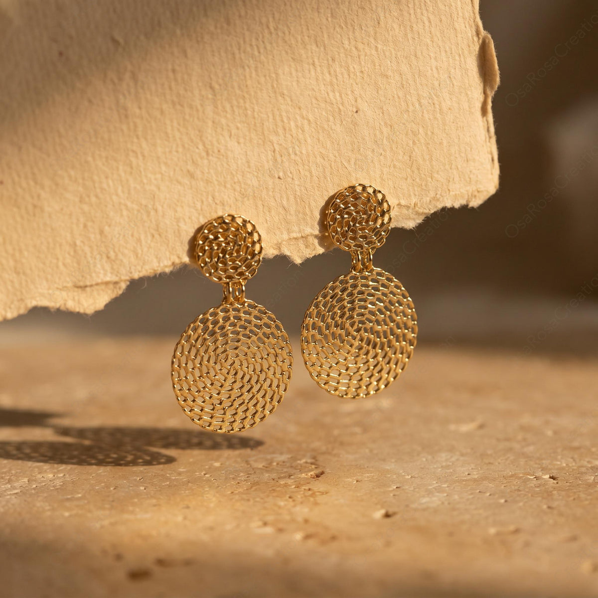 Woven Disc Earrings