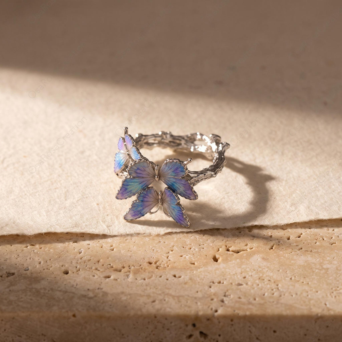 Enamel Butterfly Ring