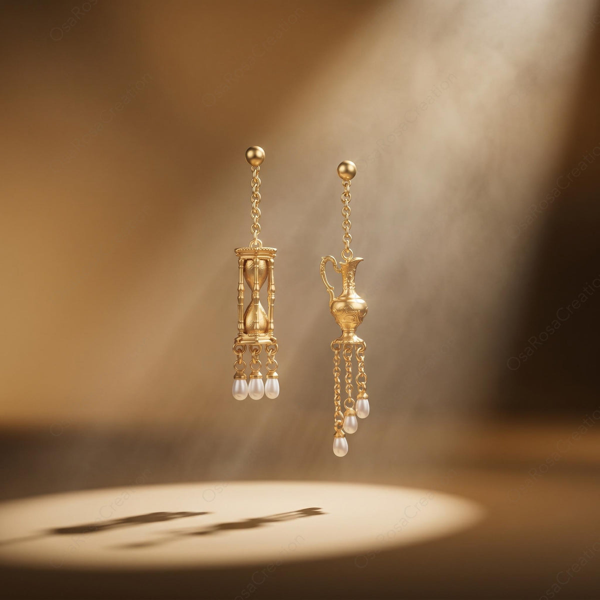 Eternal Hourglass Pearl Earrings