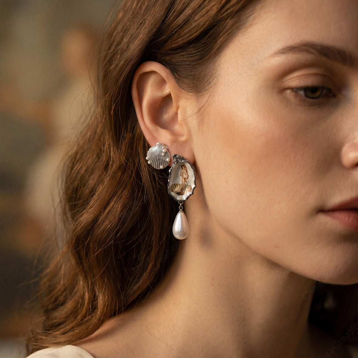 Renaissance Oyster Pearl Earrings