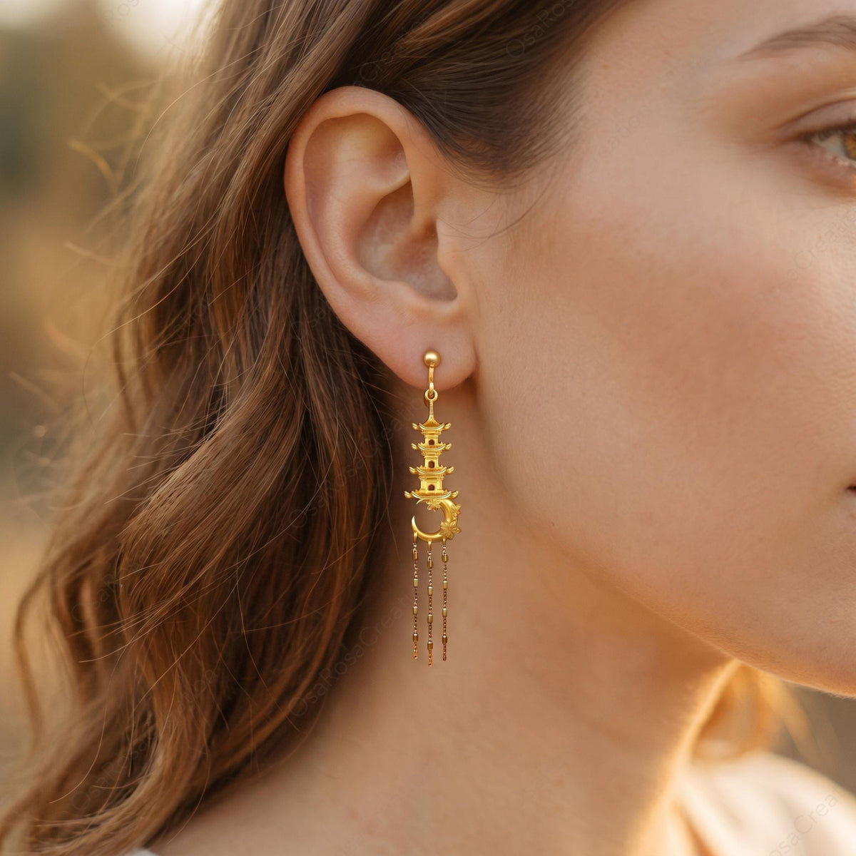 Moon Pagoda Earrings