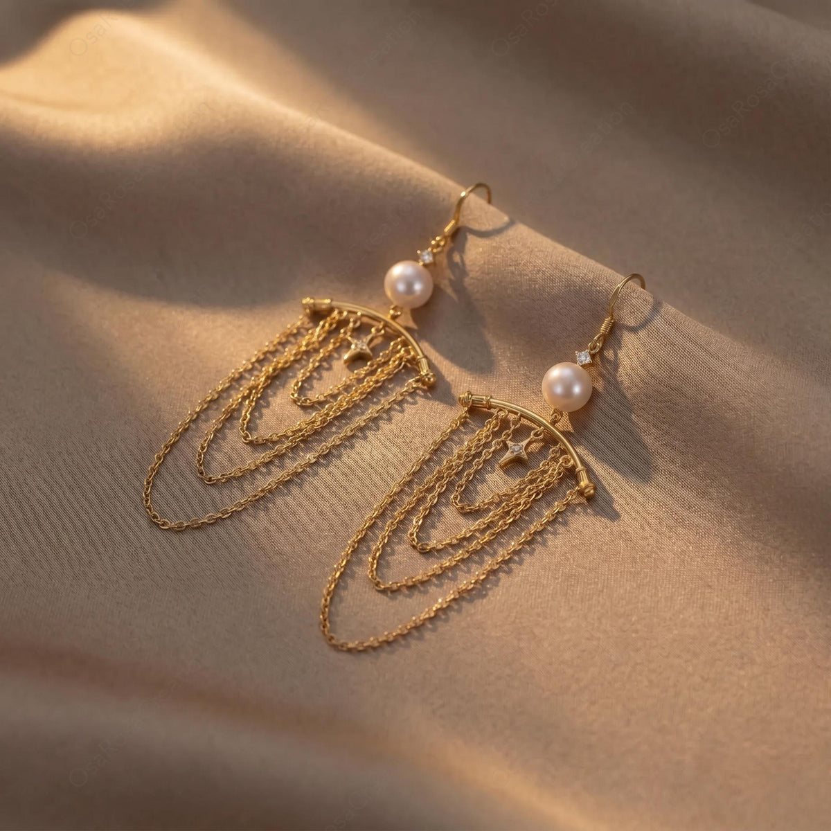 Celestial Pearl Star Earrings