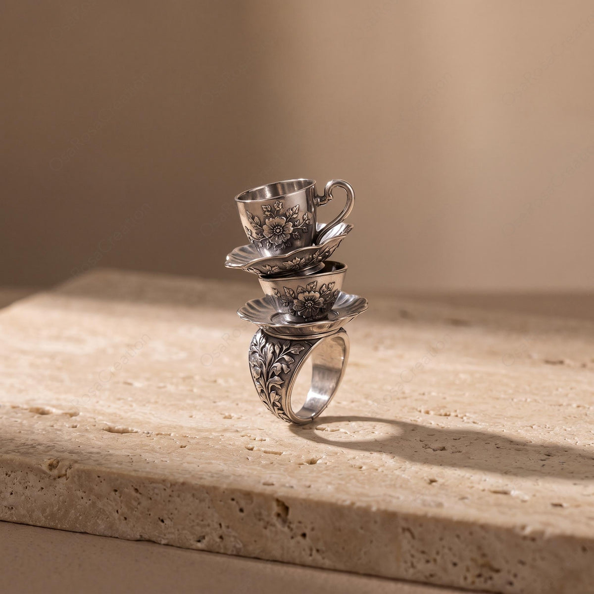 Stacked Teacup Ring