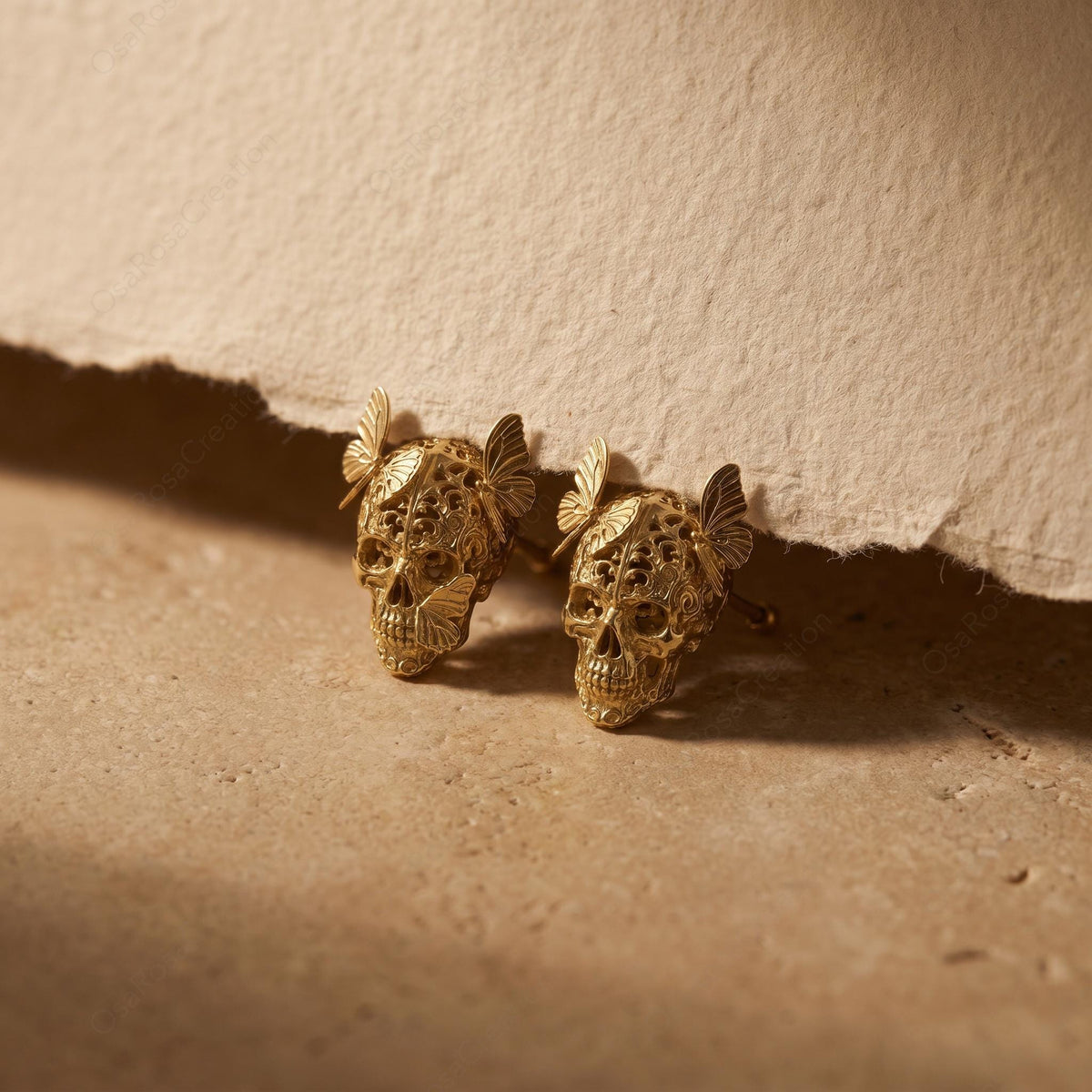Skull Butterfly Studs