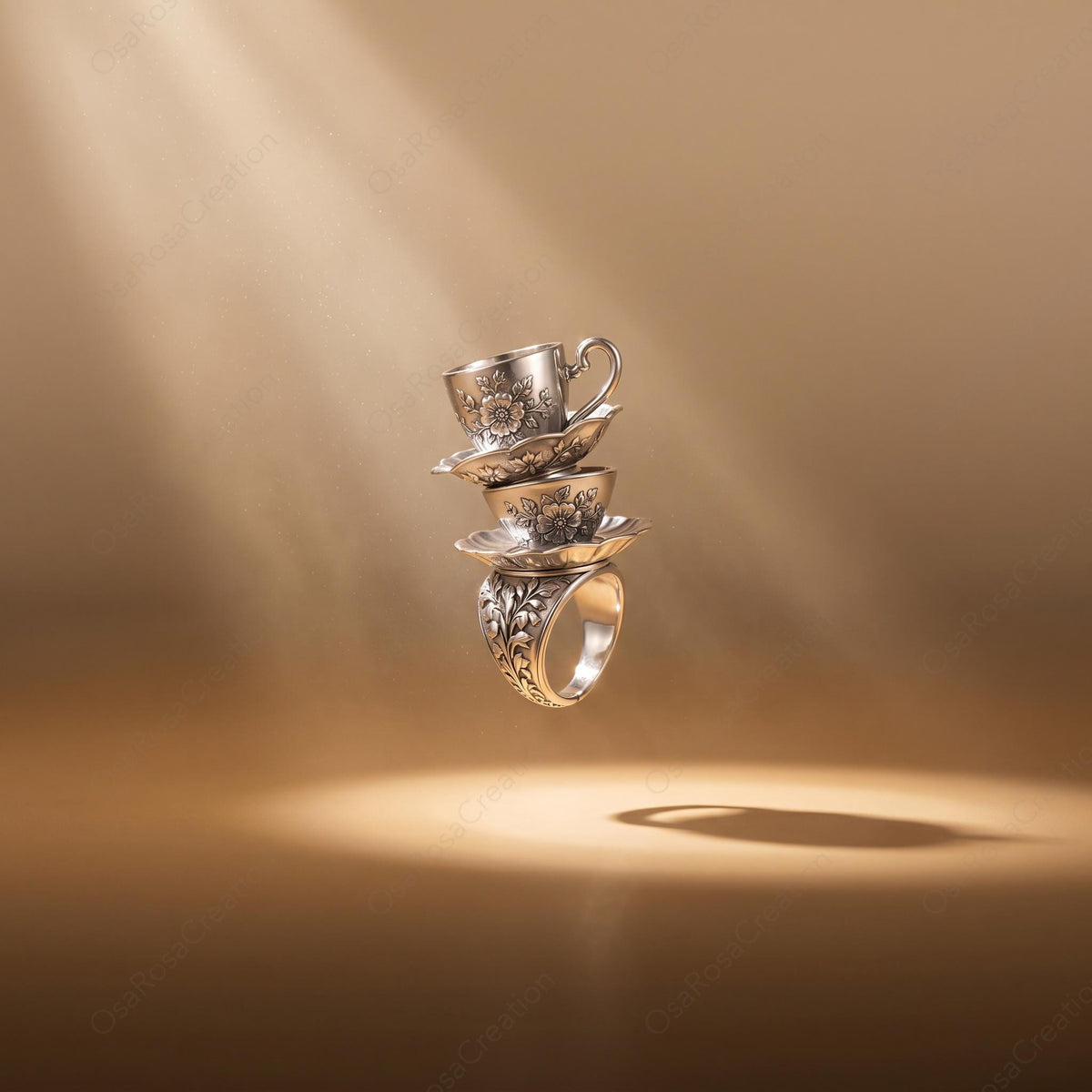 Stacked Teacup Ring