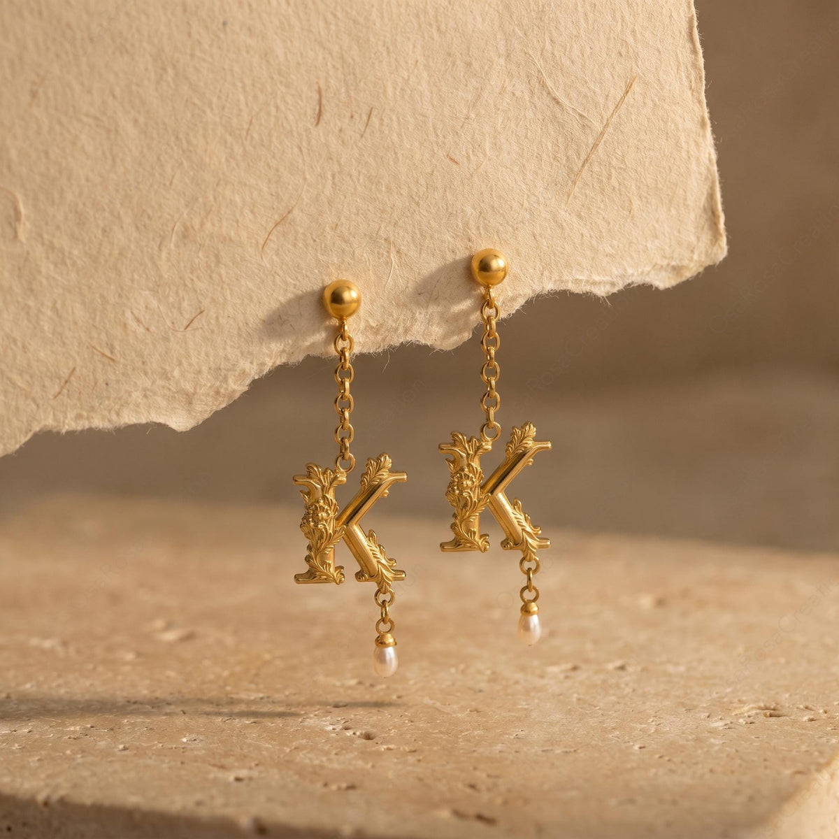 Baroque Letter K Earring