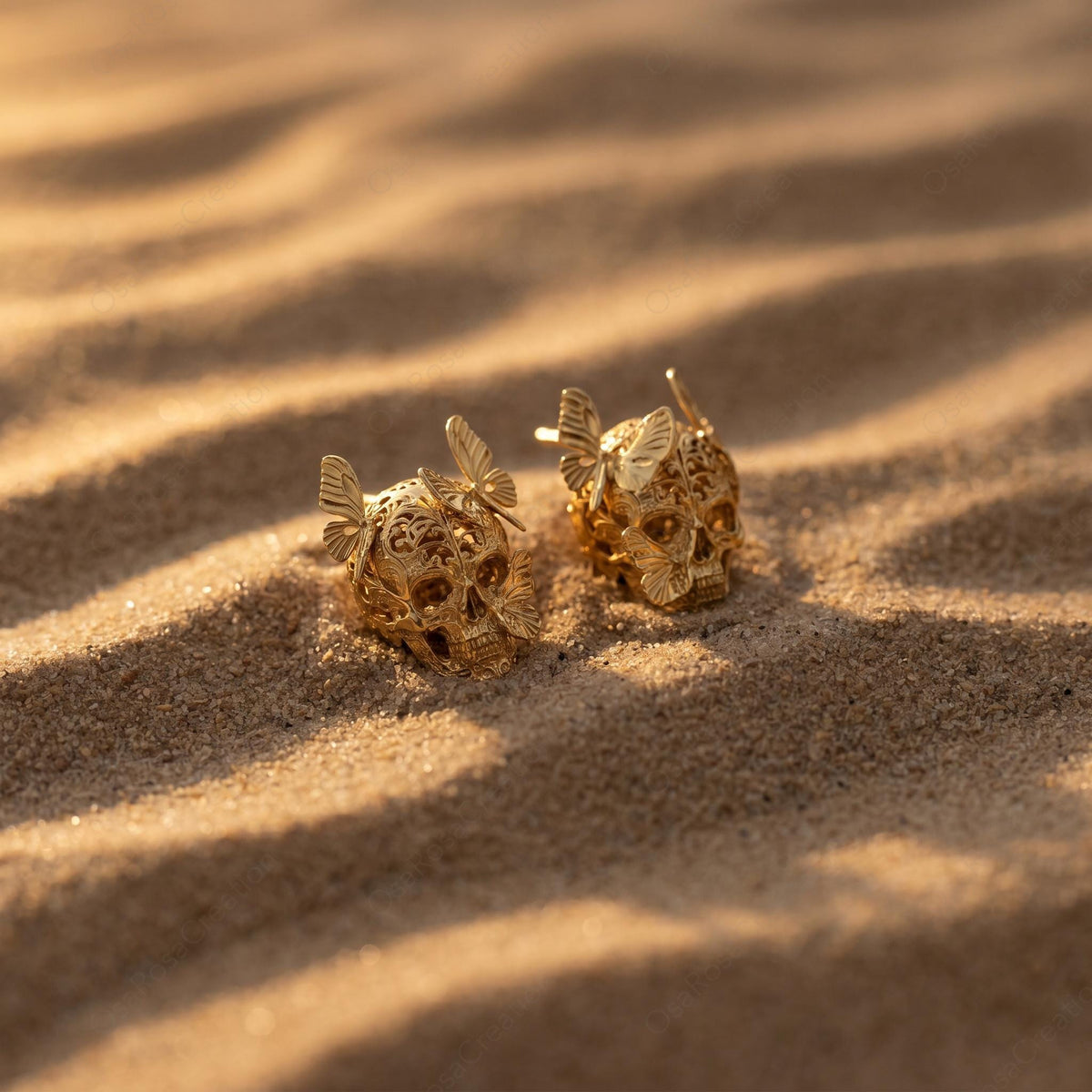 Skull Butterfly Studs