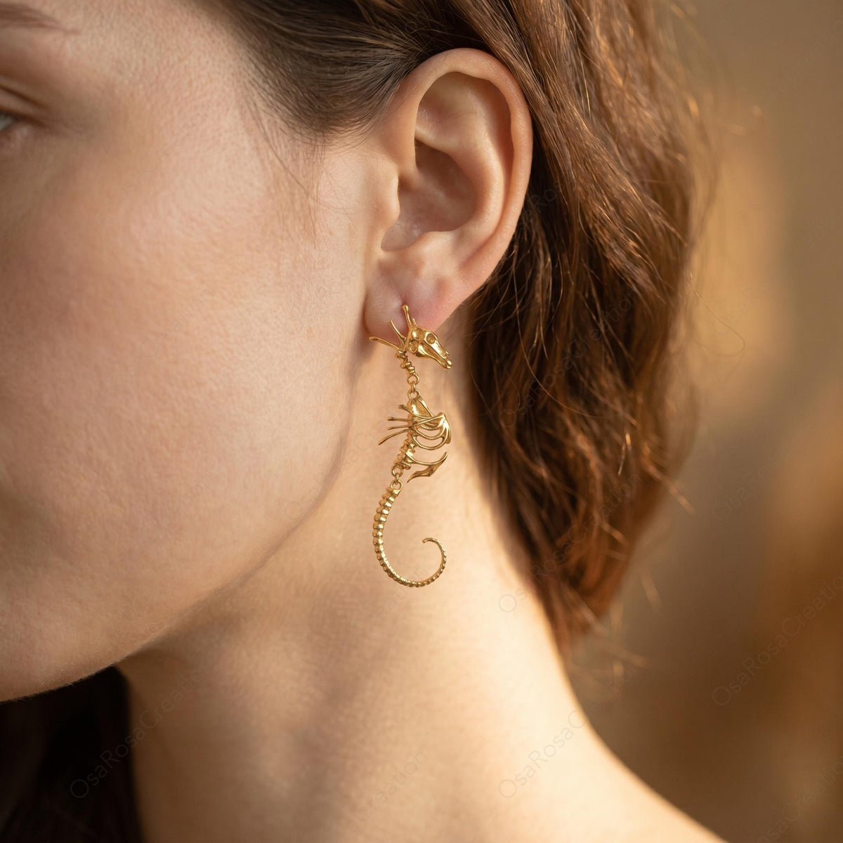 Siren Seahorse Relic Earrings