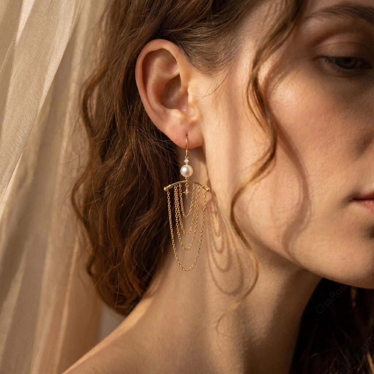 Celestial Pearl Star Earrings