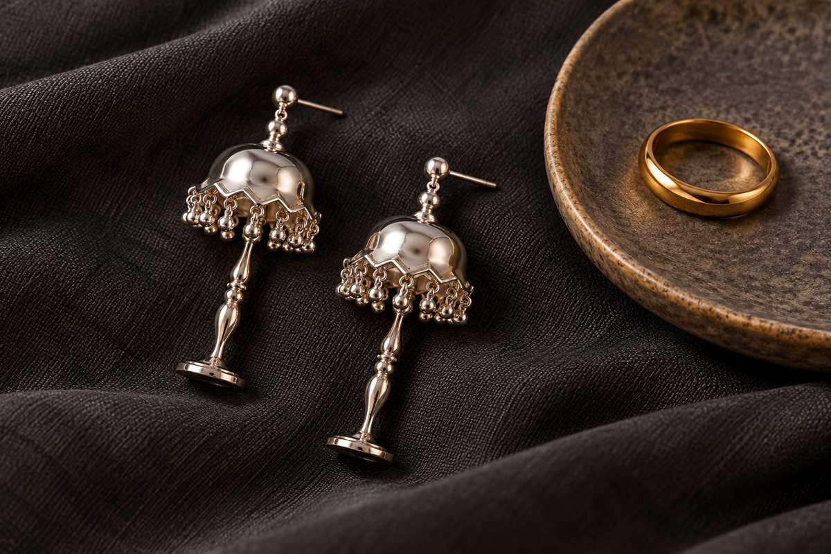 Mixed metal jewelry — AI-generated editorial illustration