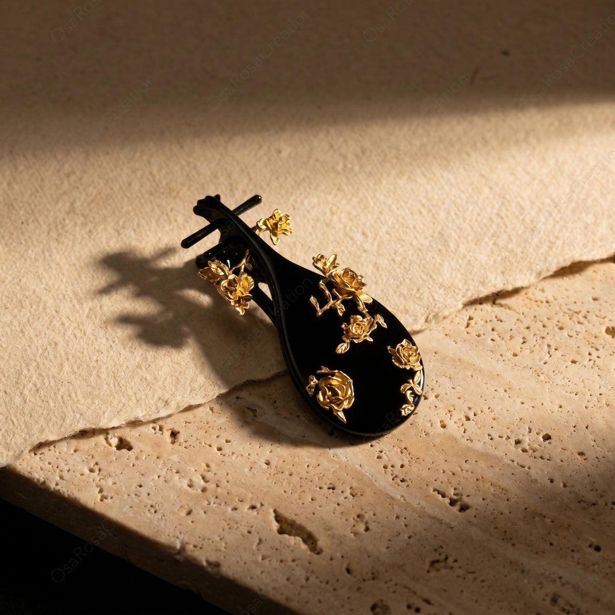 Gilded Rose Hair Comb