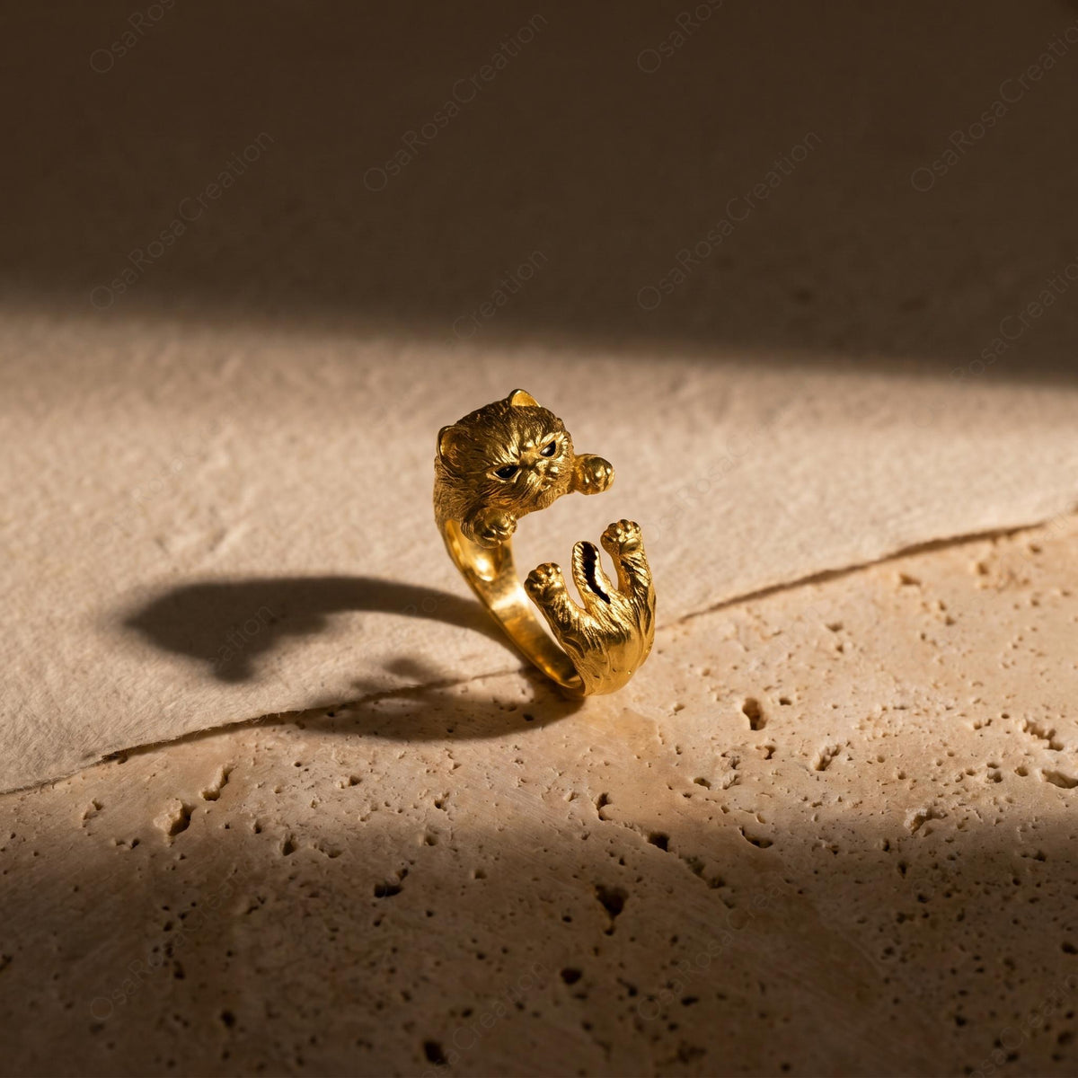 Bague chat enroulée