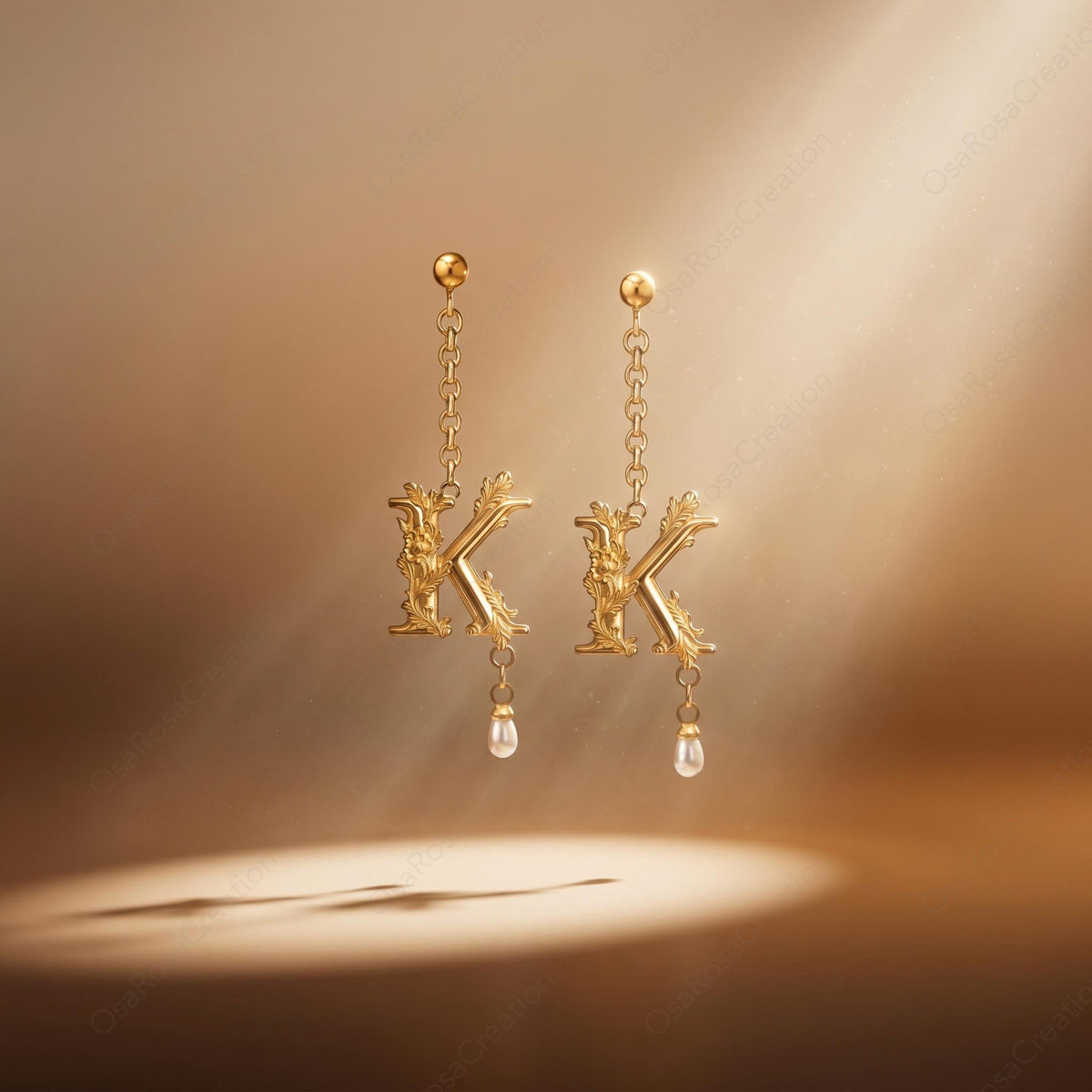 Baroque Letter K Earring