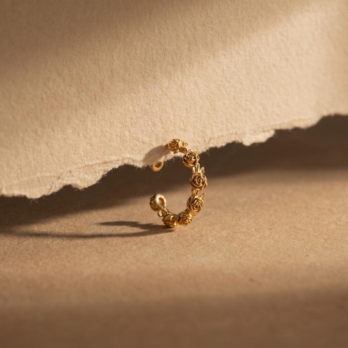 Sculpted Rose Ear Cuff
