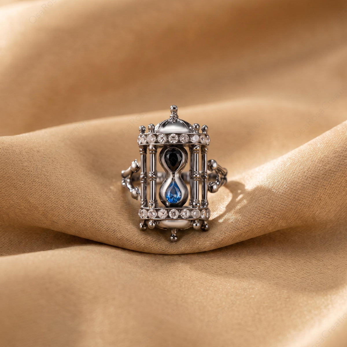 Oxidized Hourglass Ring