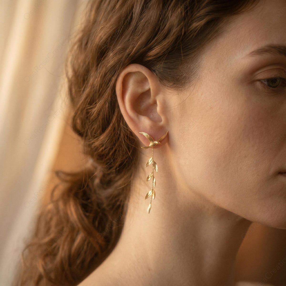 Swallow Olive Branch Earrings