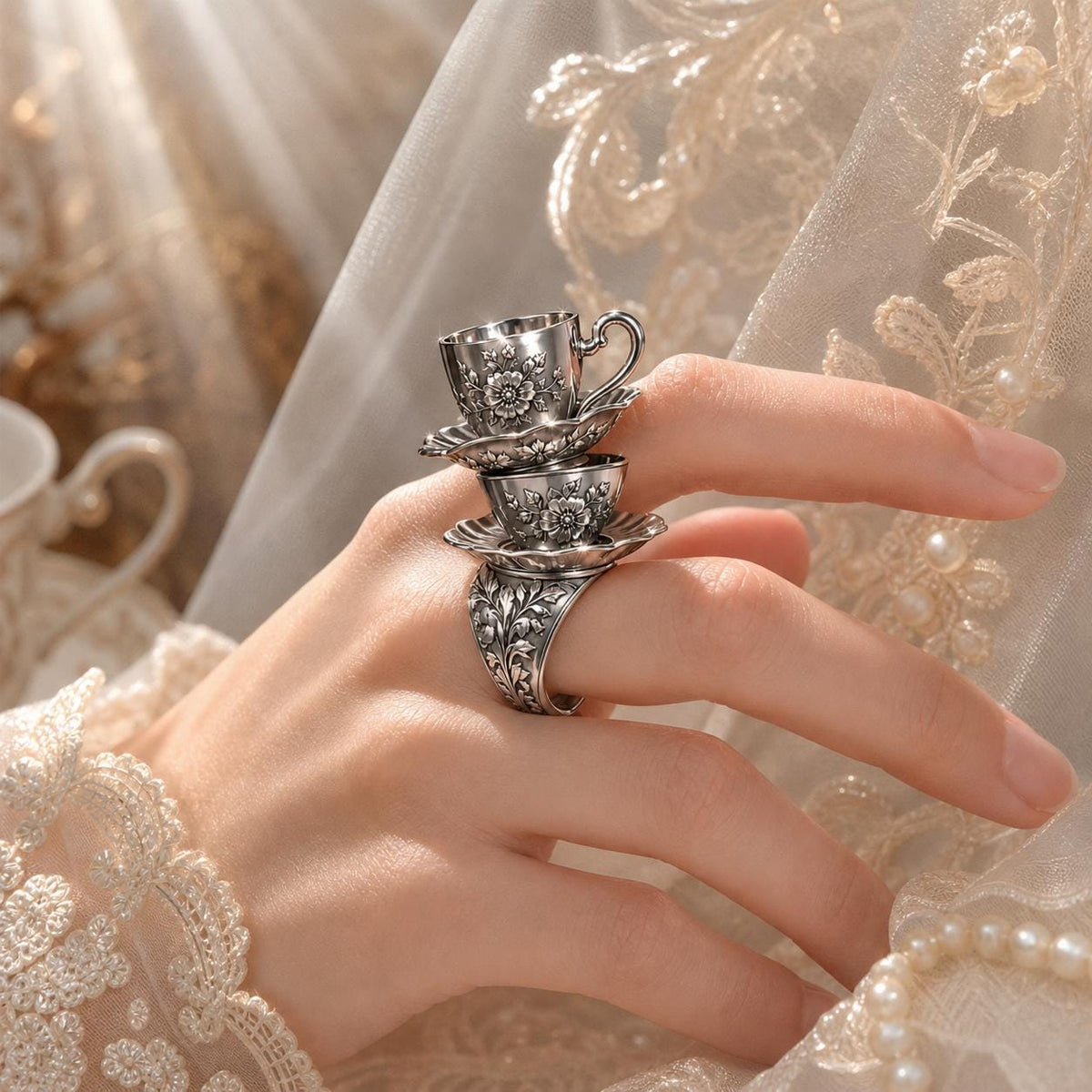 Stacked Teacup Ring