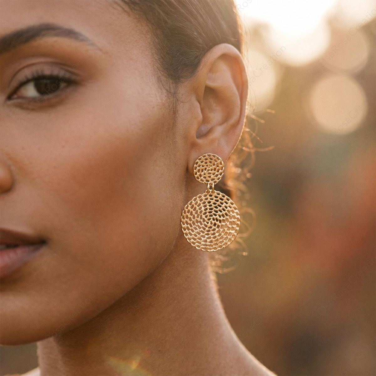 Woven Disc Earrings