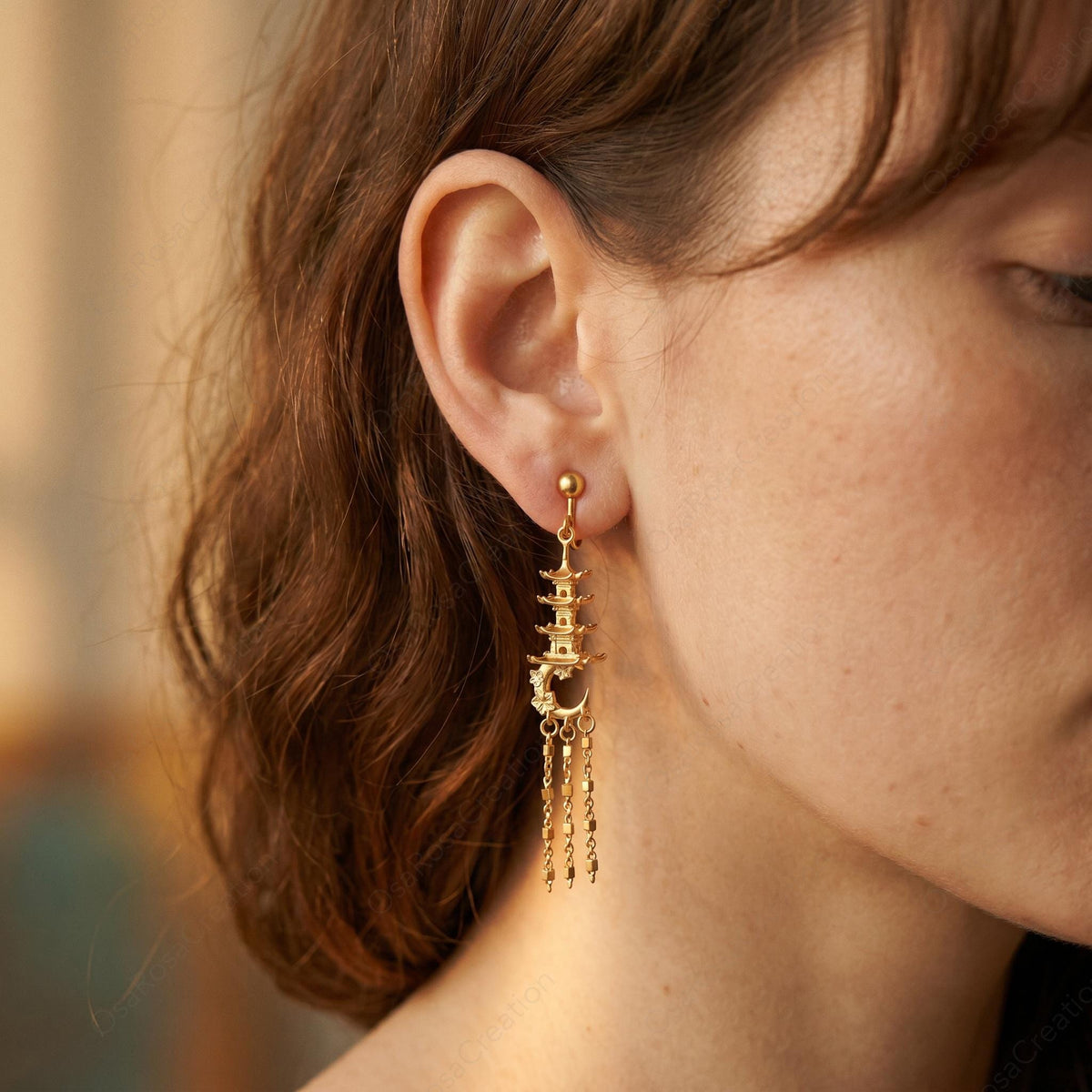 Moon Pagoda Earrings