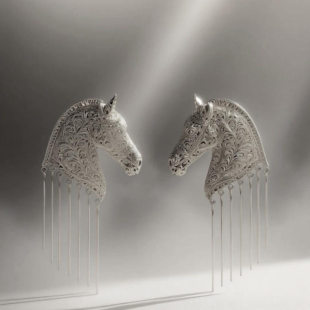 Pegasus Head Earrings