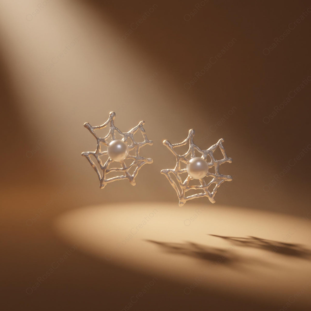 Pearl Spiderweb Earrings