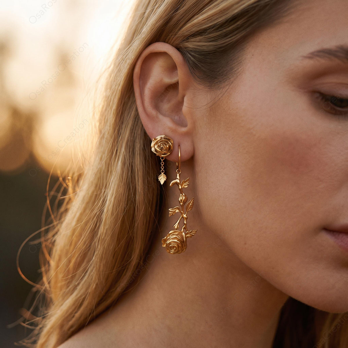 Twin Rose Earrings