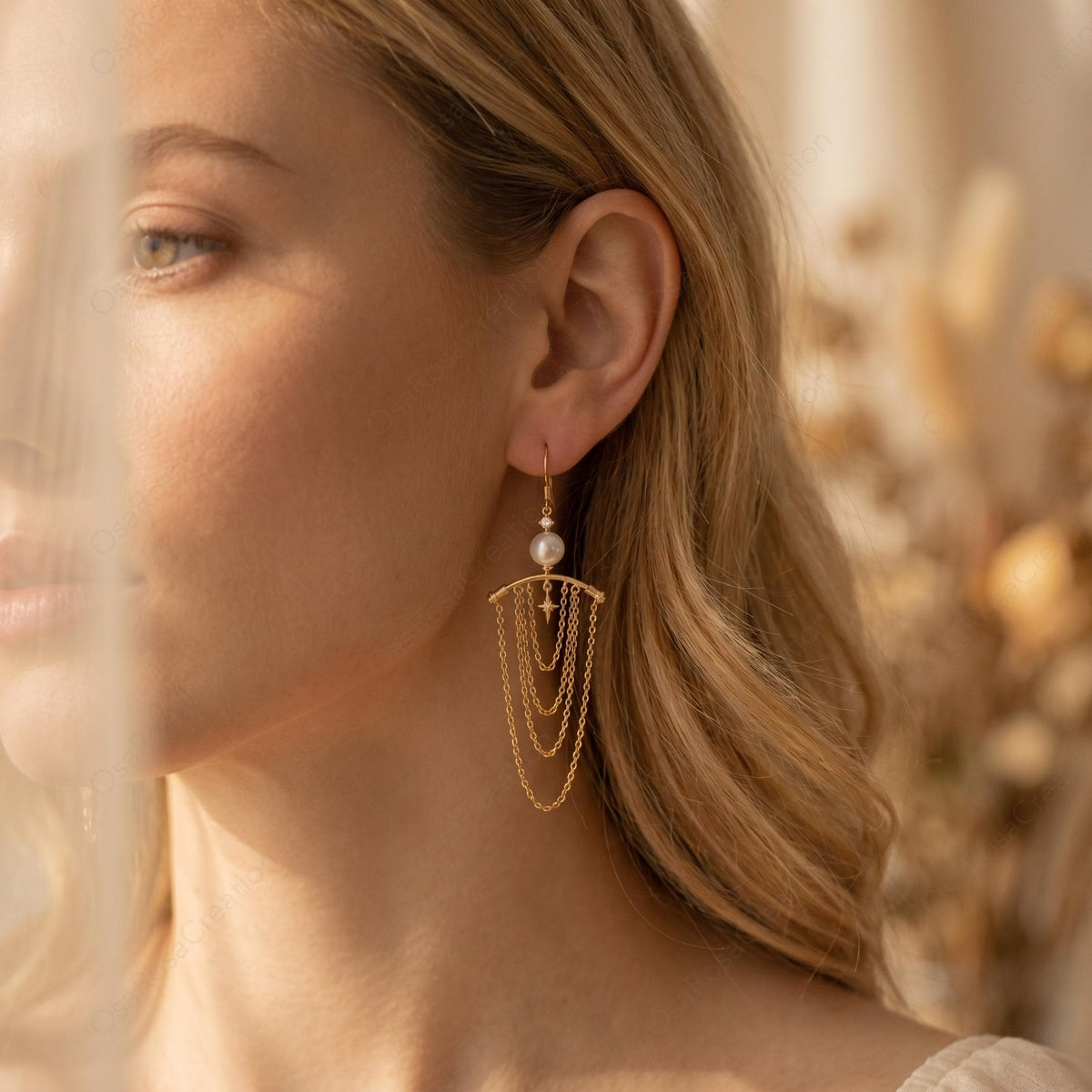 Celestial Pearl Star Earrings
