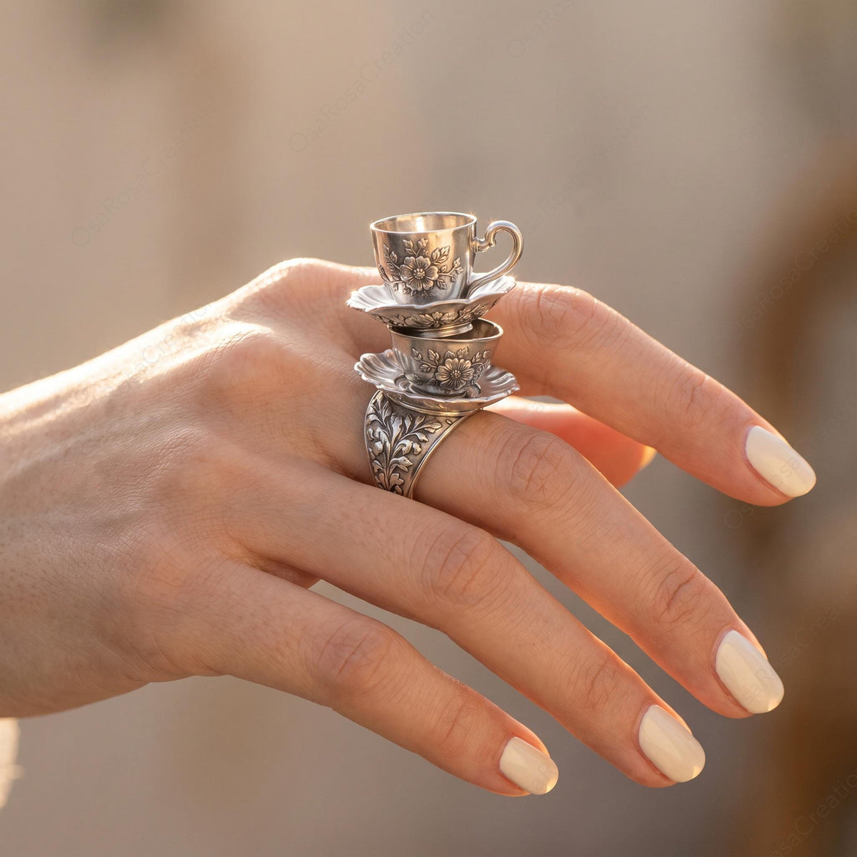 Stacked Teacup Ring