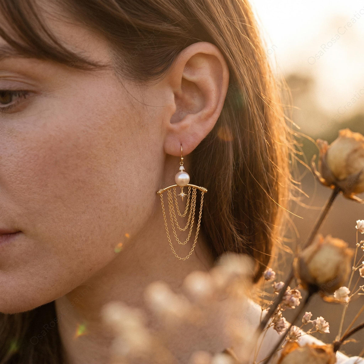 Celestial Pearl Star Earrings