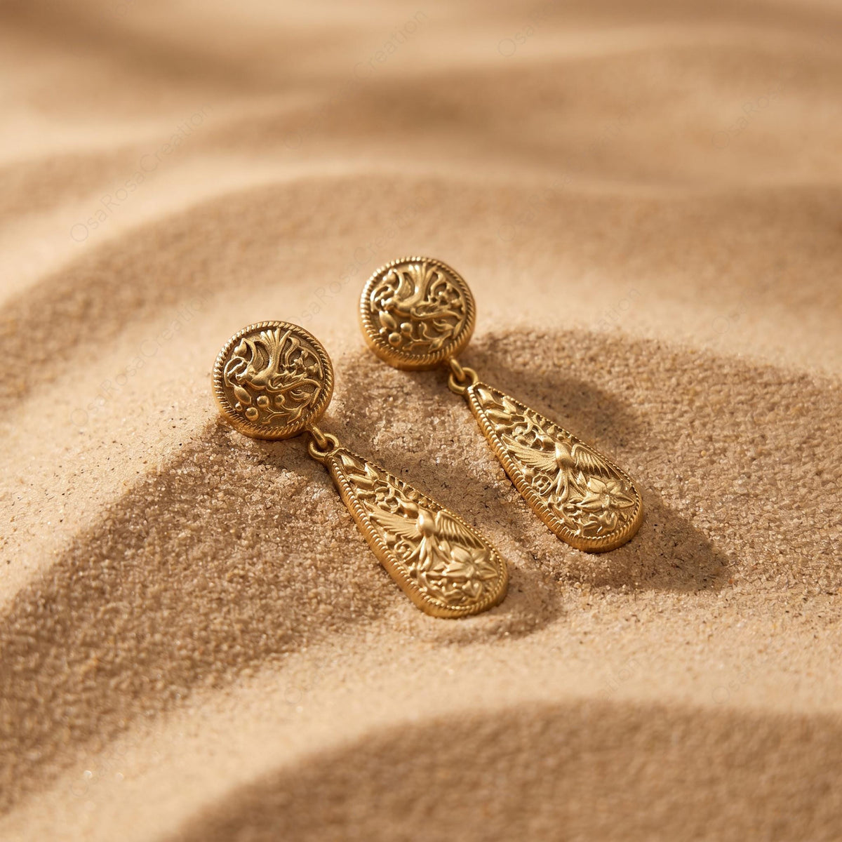 Victorian Botanical Teardrop Earrings