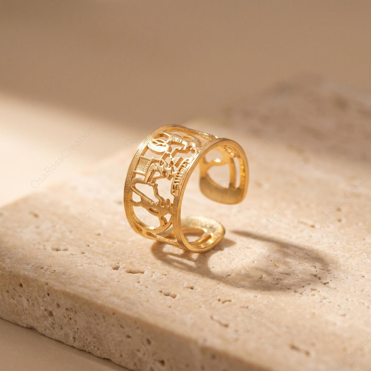 Nile Hieroglyph Ring