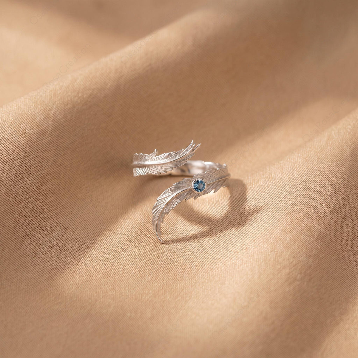 Blue Stone Feather Ring