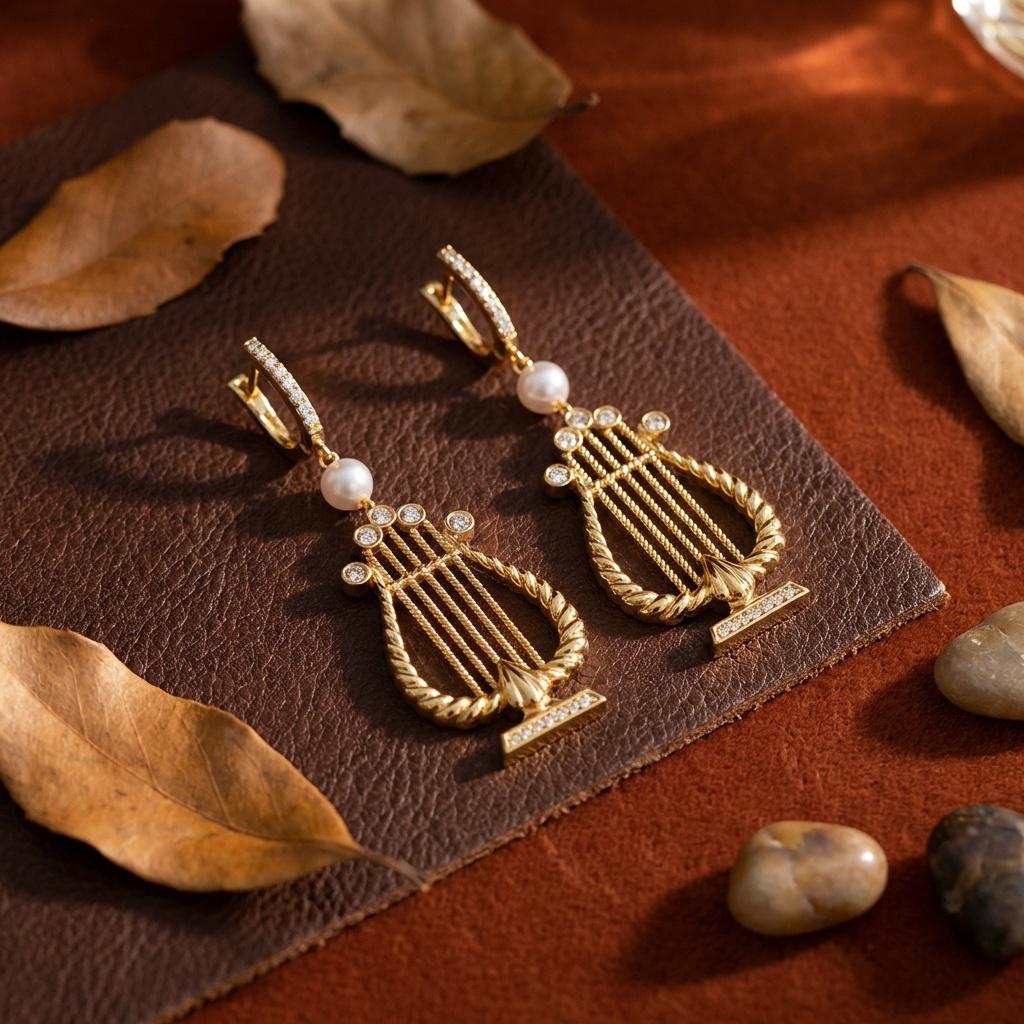 Pearl Lyre Earrings