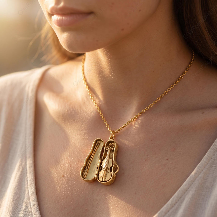 Violin Pendant Necklace