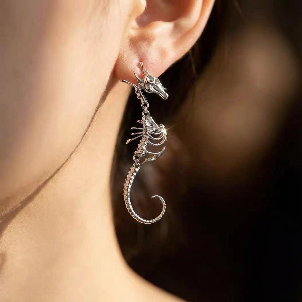 Siren Seahorse Relic Earrings