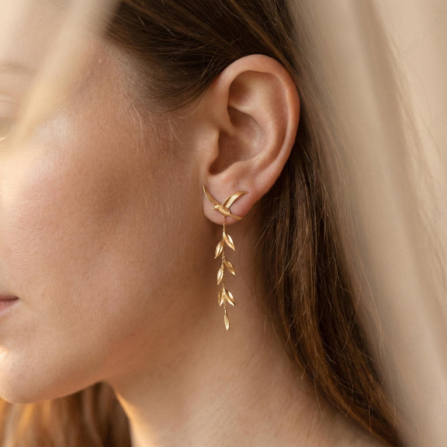 Swallow Olive Branch Earrings