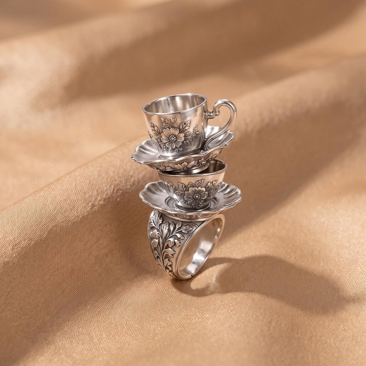 Stacked Teacup Ring