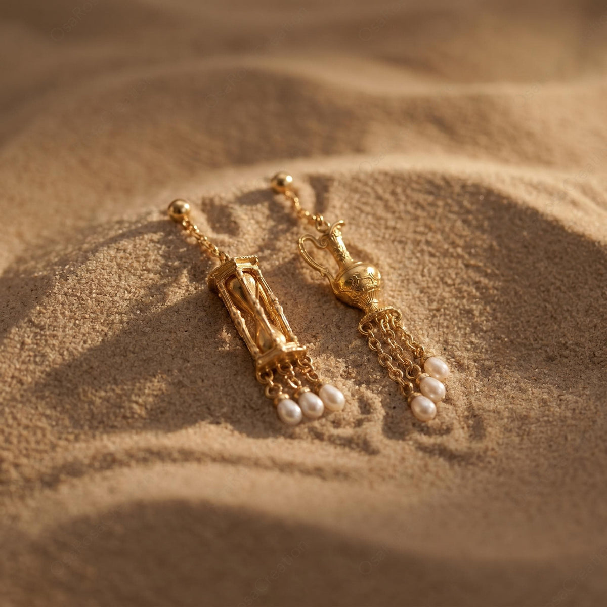 Eternal Hourglass Pearl Earrings