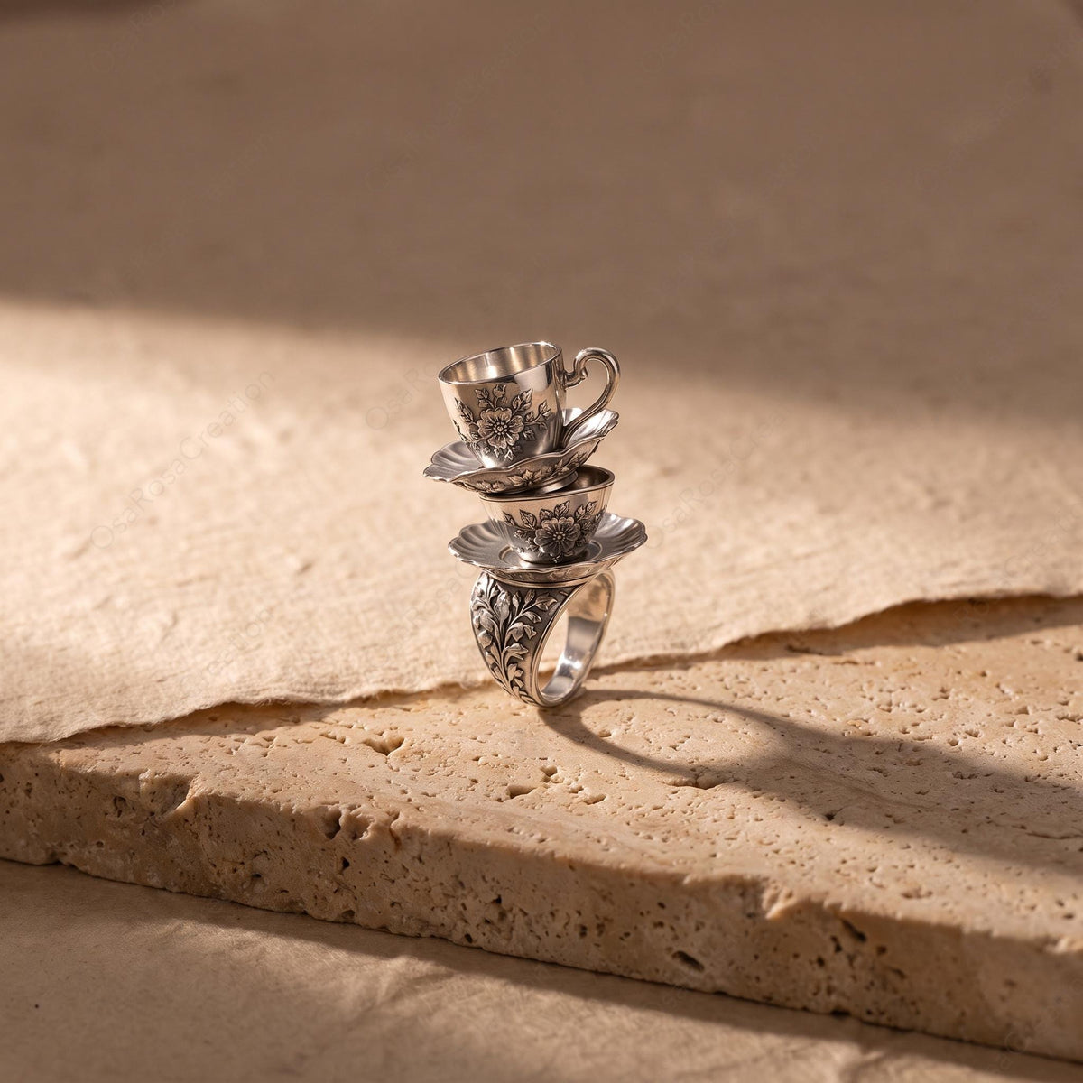 Stacked Teacup Ring
