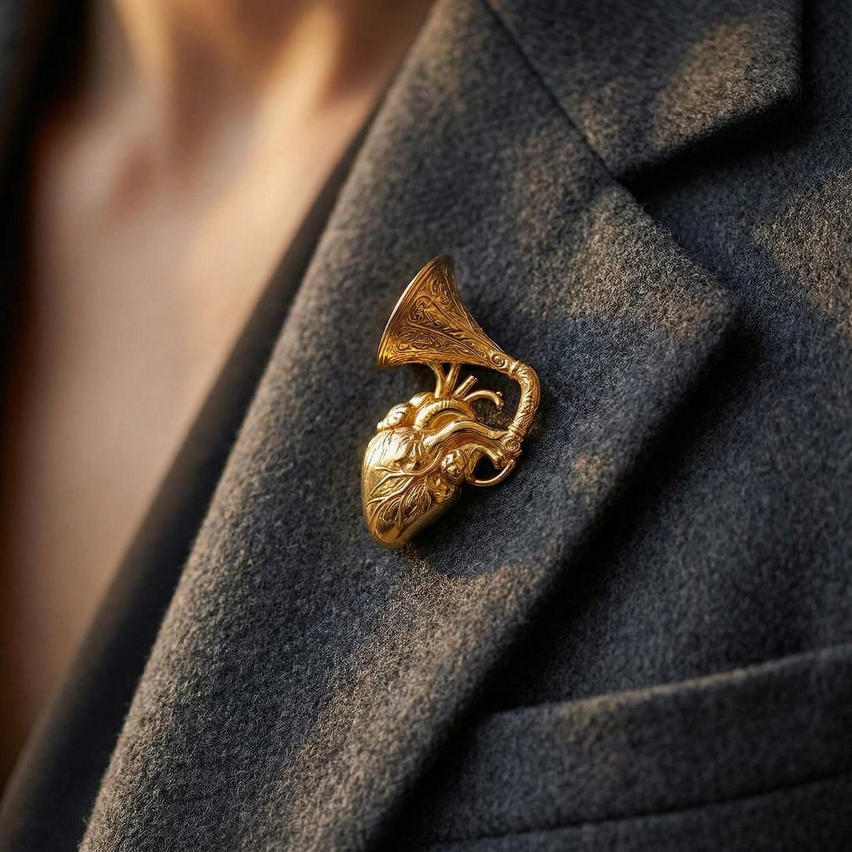 Broche Cœur Gramophone